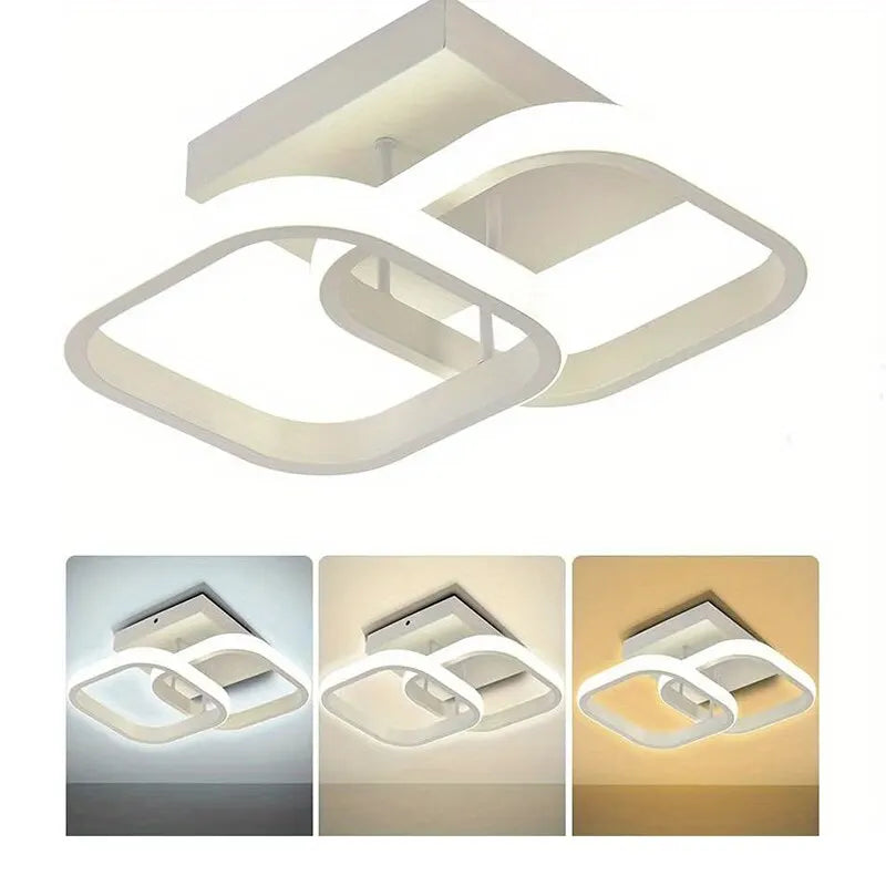 Modern LED Ceiling Light - Tri-Color Dimming Surface Mount for Bedroom, Hallway, and Living Room