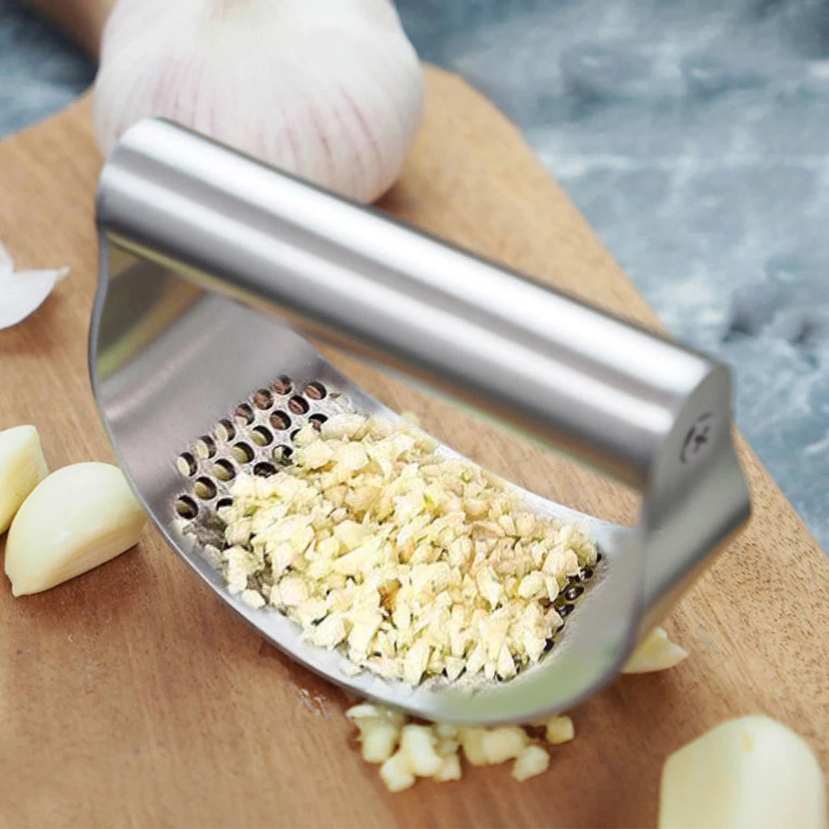 Manual Stainless Steel Garlic Press & Ginger Crusher Tools Kitchen Accessories