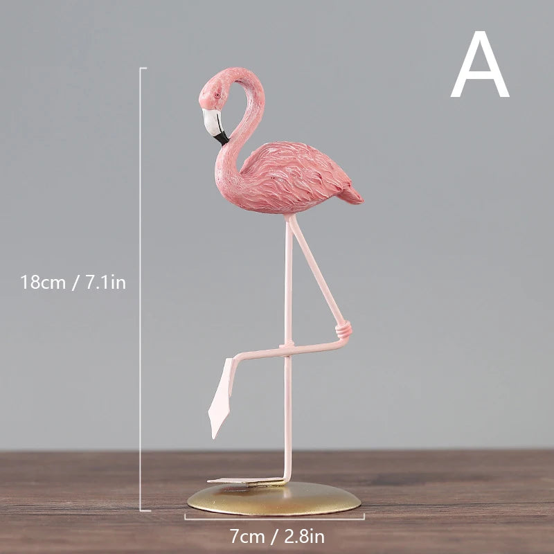 Flamingo Ornaments – Pink Resin Desktop Decorations for Home, Office, and Living Room