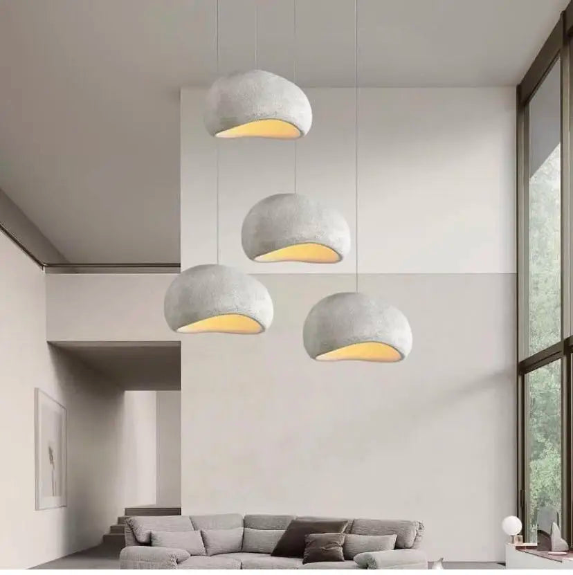 Nordic Wabi Sabi Pendant Light - Modern LED Ceiling Chandelier for Living, Dining, and Bedroom Spaces