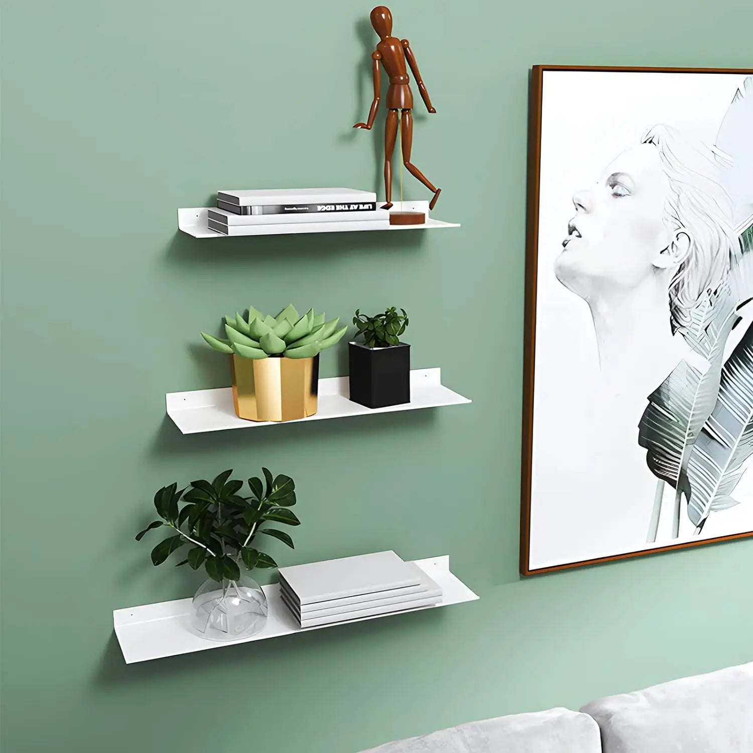 Floating Bathroom Shelves – No-Drill Wall-Mounted Storage Rack for Home, Kitchen, and Toilet Accessories