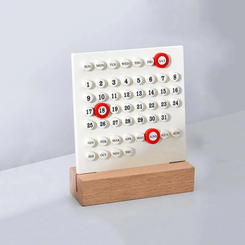 Acrylic Wooden Base Handmade DIY Ten Thousand Year Calendar – Elegant Desktop Ornament