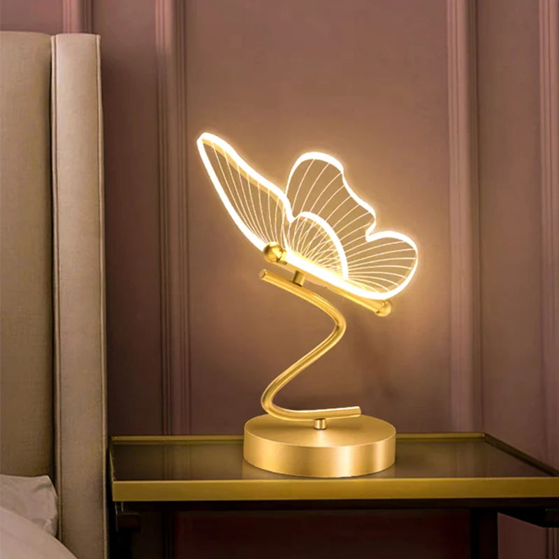 Modern Nordic LED Butterfly Table Lamp for Indoor Spaces