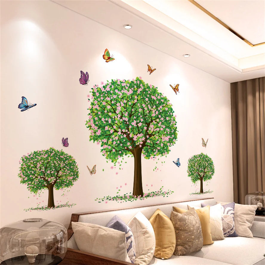 DIY Lavender Wall Decals - Self-Adhesive Flowers & Butterflies for Home Décor