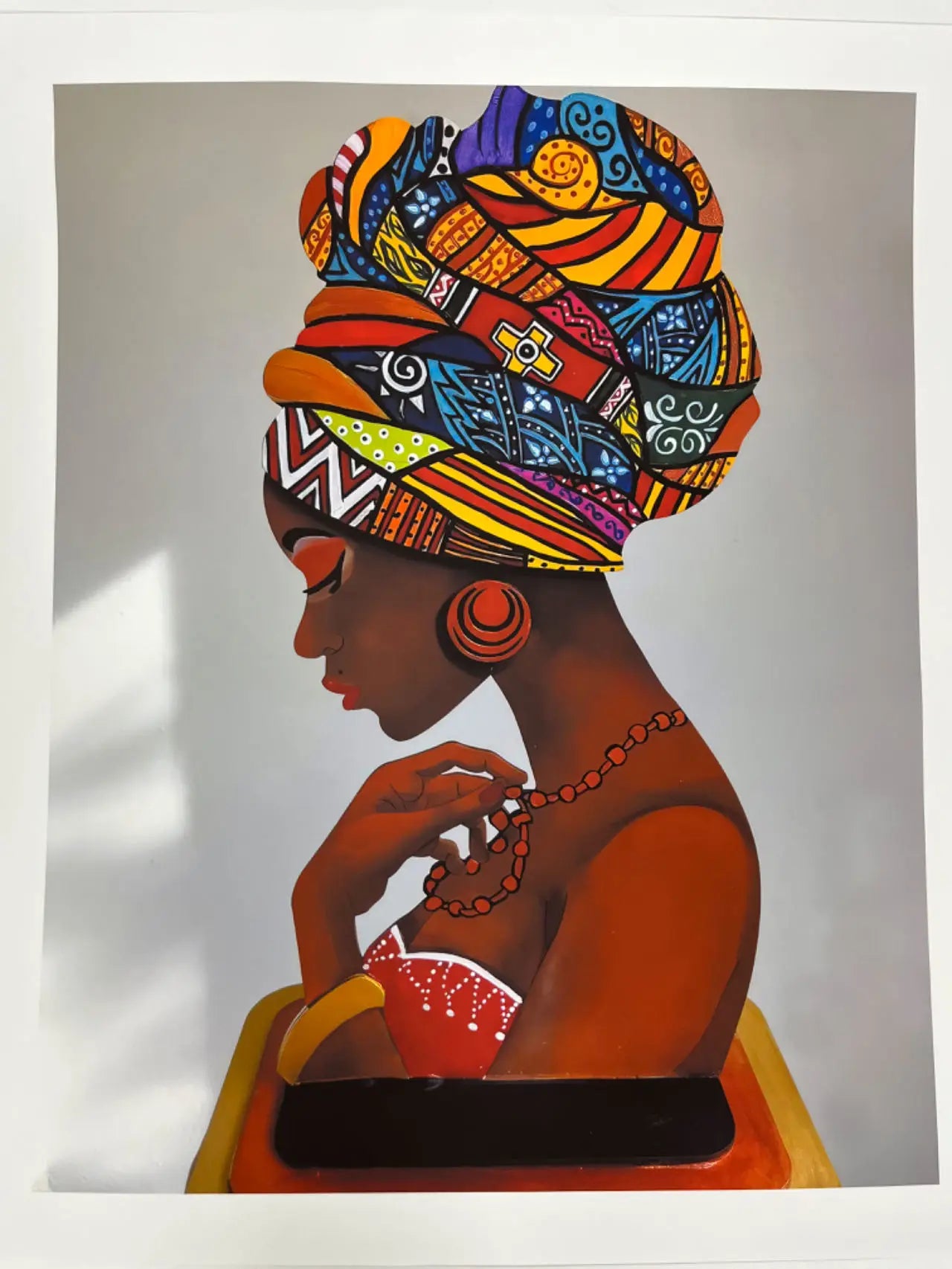 African Women Canvas Wall Art – Abstract Portrait Prints for Living Room Décor (Unframed)