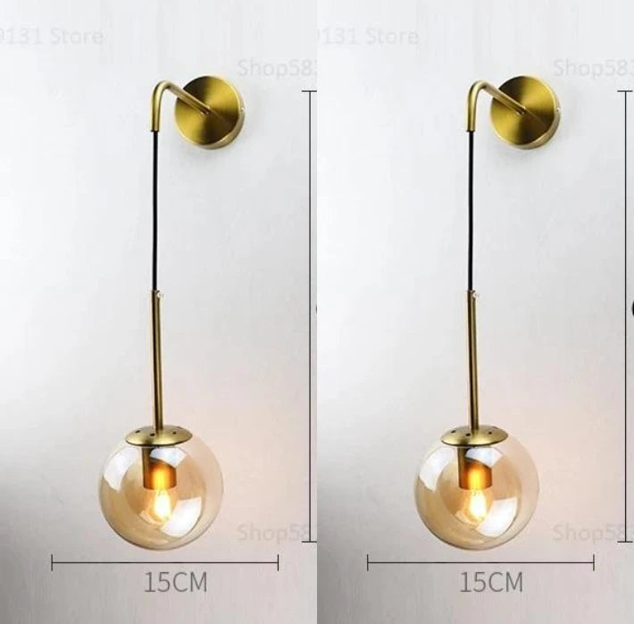 Nordic Modern Vintage Wall Lamps: LED Glass Ball Elegance for Your Home