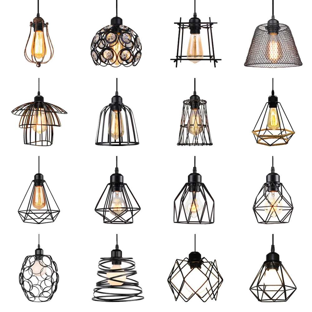 Vintage Metal Wire Cage Pendant Light – Stylish Lighting for Any Space