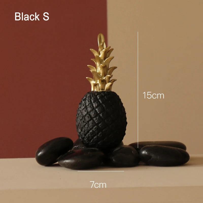 Nordic Pineapple Ornaments – Creative Fruit Shape Resin Figurines for Desktop, Living Room, and Wedding Gifts