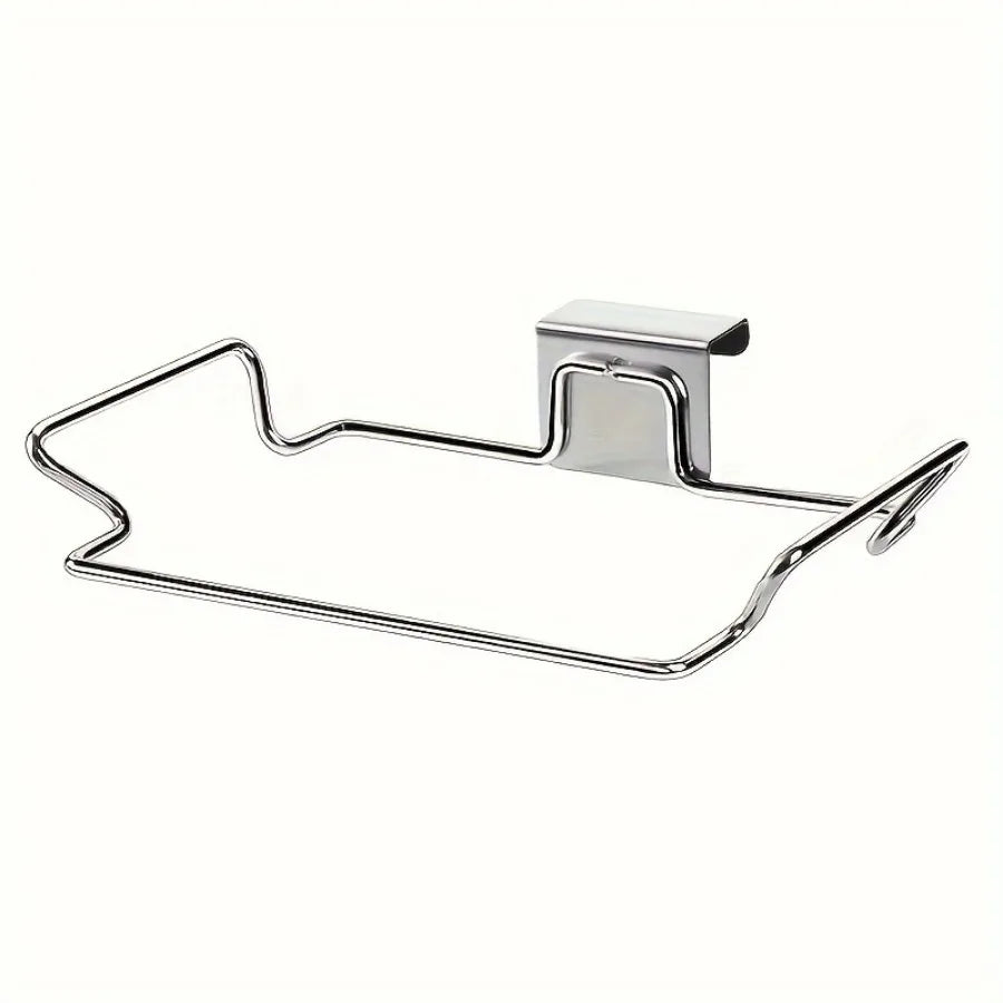 Stainless Steel Trash Bag Holder – Kitchen Cabinet Door Rack Kitchen Accessories,