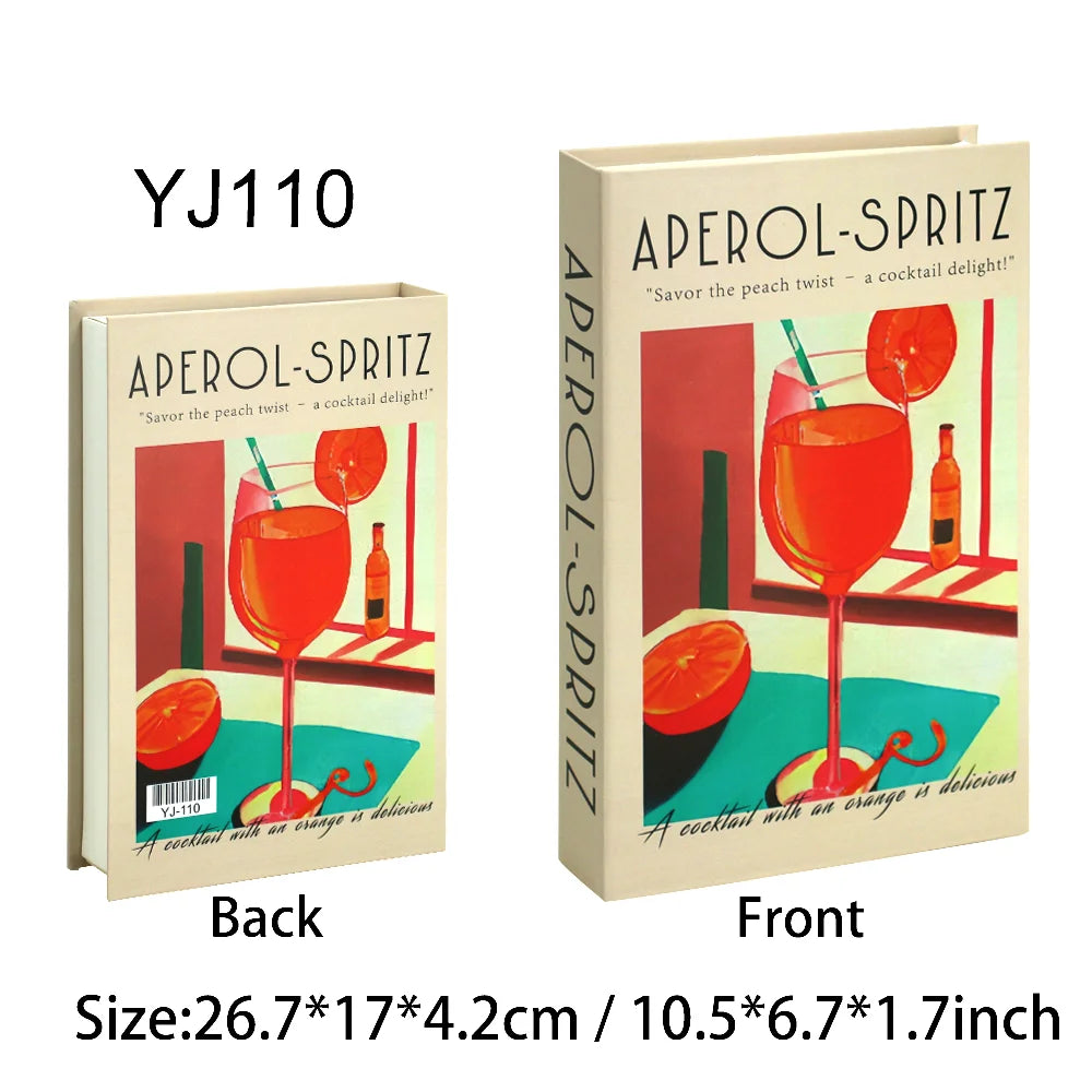 Aperol Cocktail Luxury Fake Books – Decorative Coffee Table Books for Home, Club, or Hotel Decor