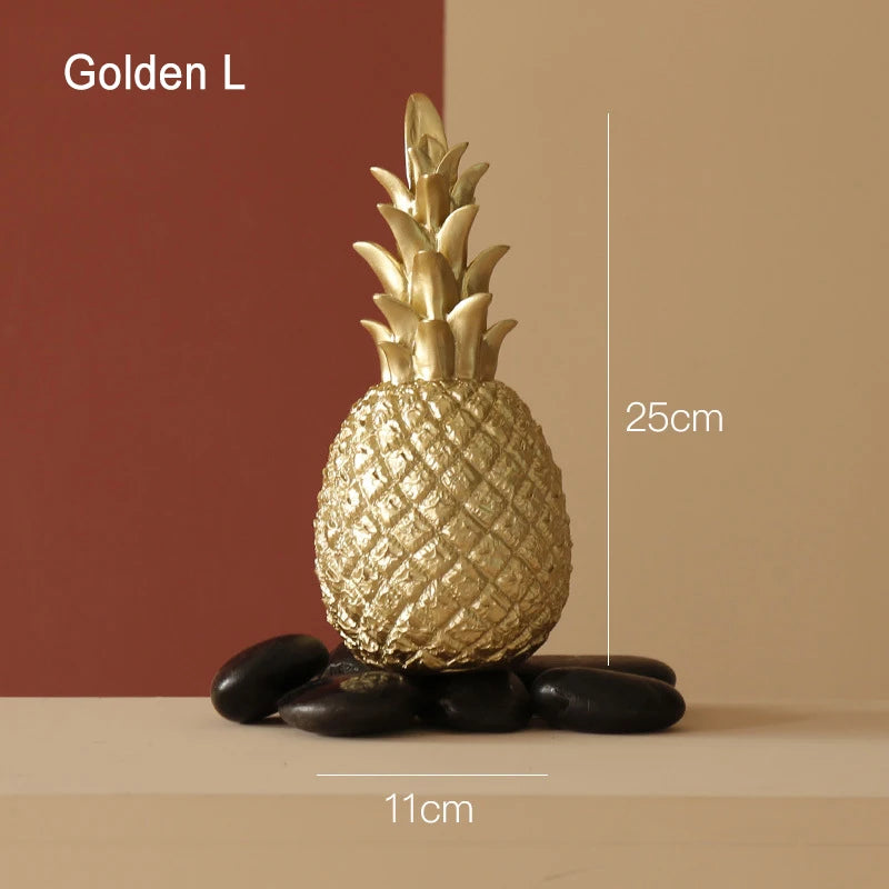 Nordic Pineapple Ornaments – Creative Fruit Shape Resin Figurines for Desktop, Living Room, and Wedding Gifts