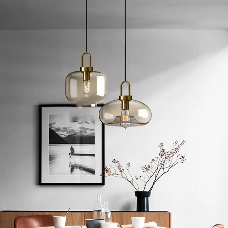 Nordic Glass Pendant Light – Modern Loft Hanging Fixture