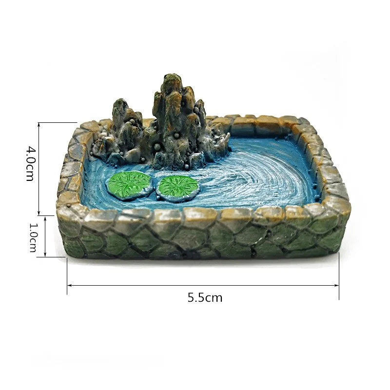 Vintage Pool Figurine - Resin Craft Ornament for Micro Landscapes & Miniature Gardens