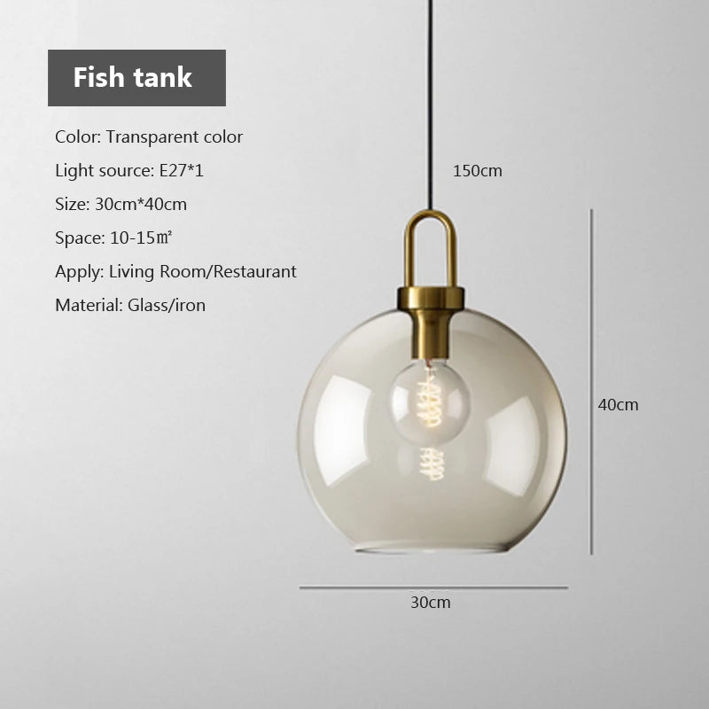 Nordic Glass Pendant Light – Modern Loft Hanging Fixture