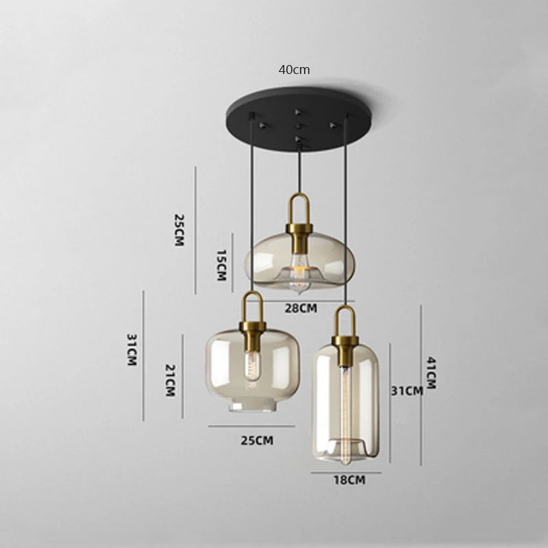 Nordic Glass Pendant Light – Modern Loft Hanging Fixture