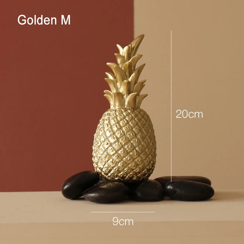 Nordic Pineapple Ornaments – Creative Fruit Shape Resin Figurines for Desktop, Living Room, and Wedding Gifts