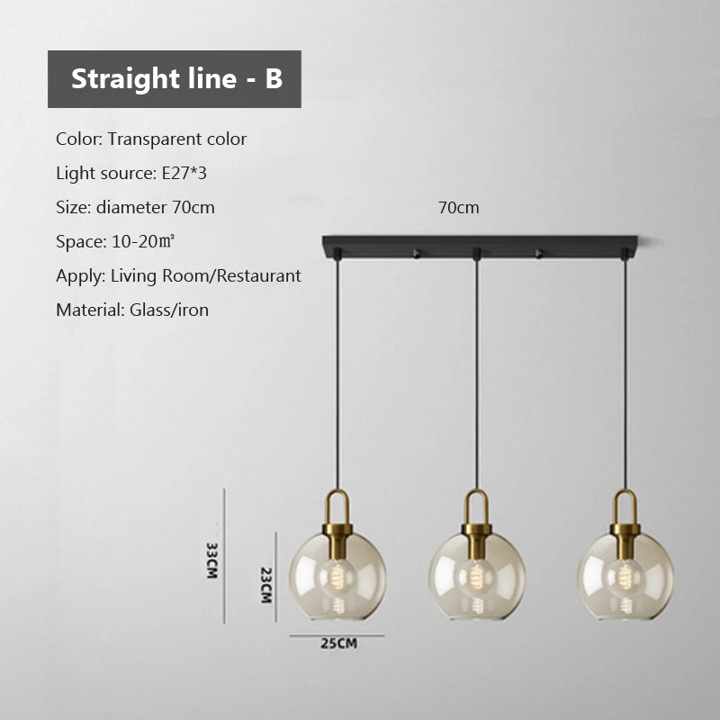 Nordic Glass Pendant Light – Modern Loft Hanging Fixture