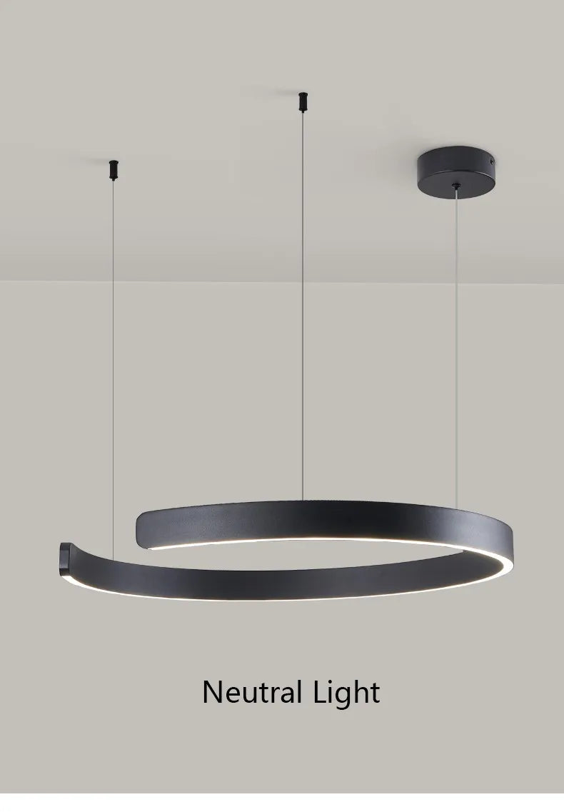 Modern Round Ring Ceiling Chandelier Pendant Light for Dining Room LED Bedroom Living Room Decor