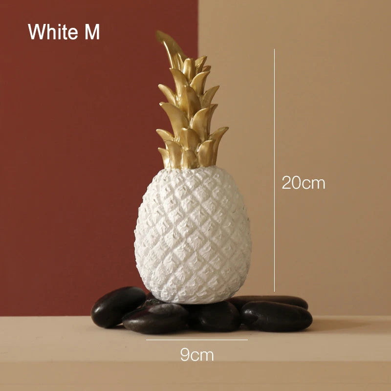 Nordic Pineapple Ornaments – Creative Fruit Shape Resin Figurines for Desktop, Living Room, and Wedding Gifts