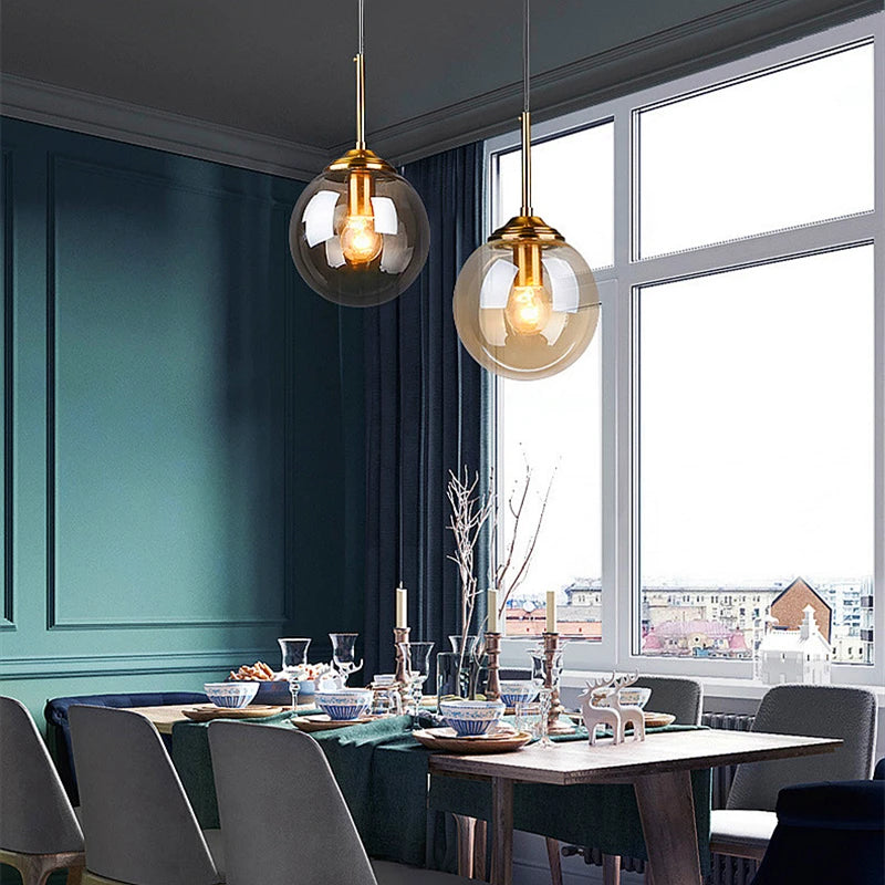 Nordic Simple Style Chandelier – Modern Glass Pendant Light for Living Room and Restaurant