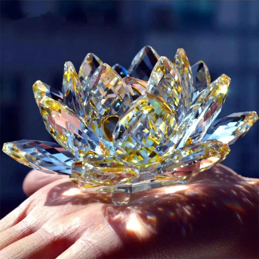 Feng Shui Quartz Crystal Lotus Flower Crafts – Home Wedding Party Decor, Gifts & Souvenir