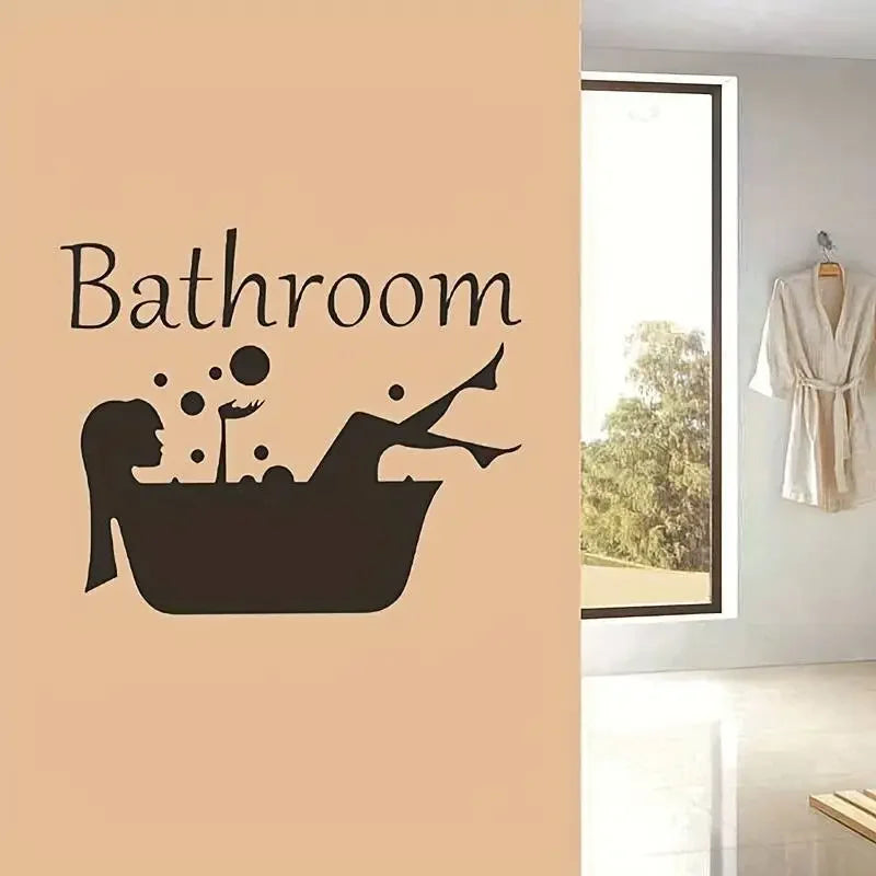 Removable Vinyl Wall Sticker – DIY Home Décor Decal for Bathroom, Living Room, Bedroom & Doors