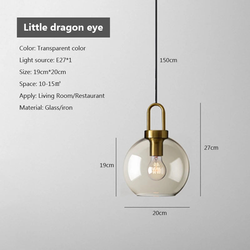 Nordic Glass Pendant Light – Modern Loft Hanging Fixture