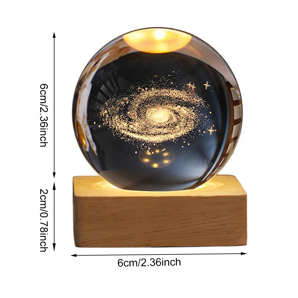 Crystal Ball LED Night Light - Galaxy Atmosphere Lamp for Home Décor