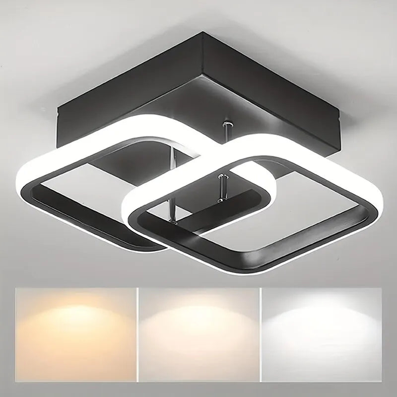 Modern LED Ceiling Light - Tri-Color Dimming Surface Mount for Bedroom, Hallway, and Living Room