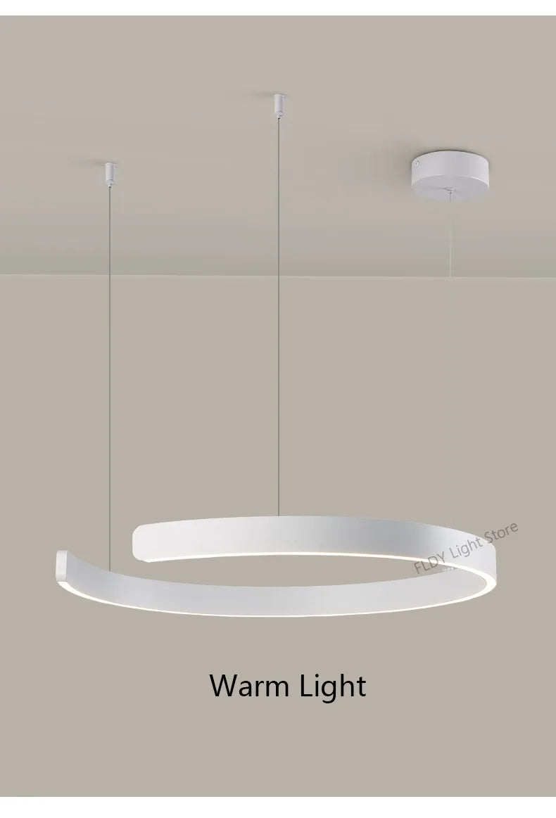 Modern Round Ring Ceiling Chandelier Pendant Light for Dining Room LED Bedroom Living Room Decor