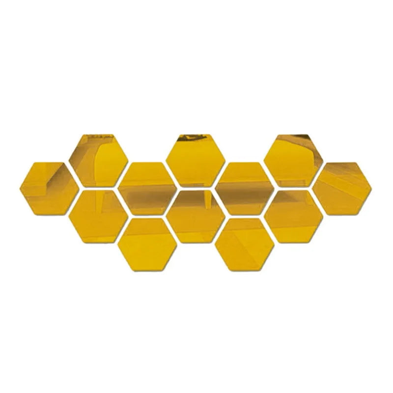 Hexagon Mirror Wall Sticker – DIY Self-Adhesive Mirror Decals for Home & Room Art Decoration