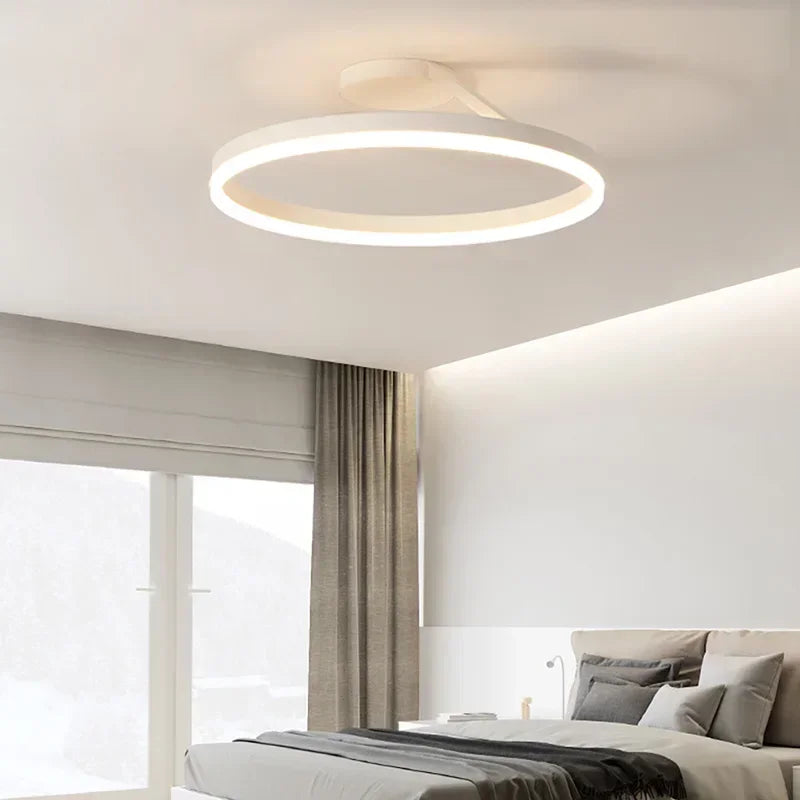 Nordic Design LED Ring Ceiling Lamp – Elegant Chandelier for Bedroom and Living Room