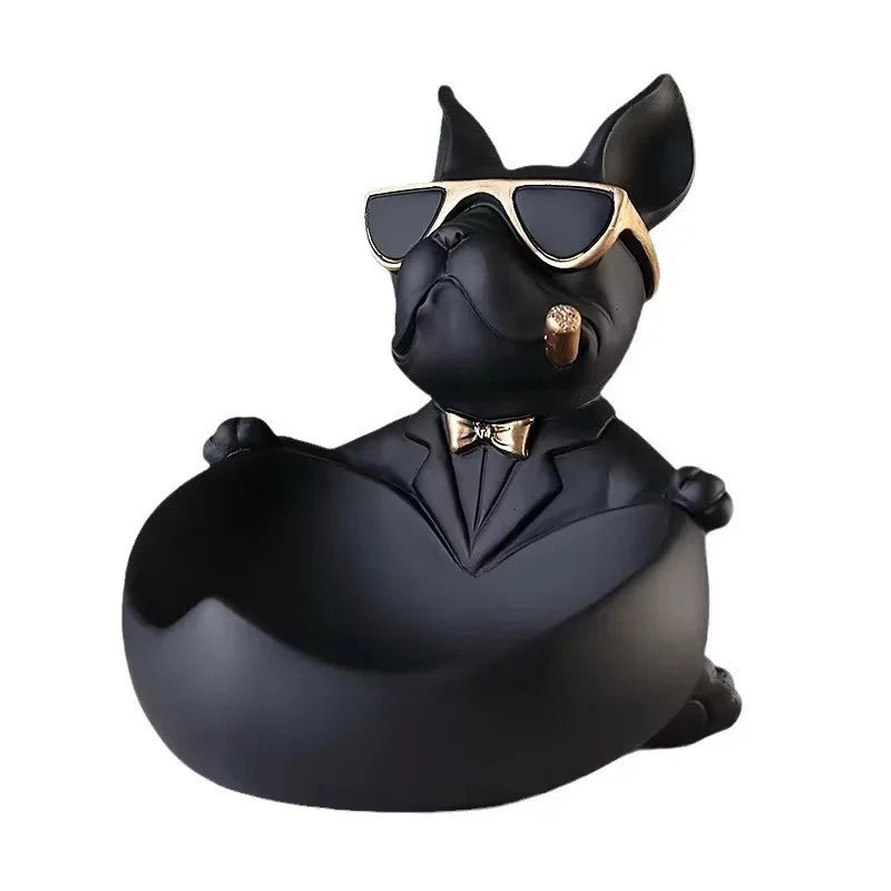 Cool Dog Figurine Storage Box – Resin Craft Art Sculpture for Home Decoration Gift