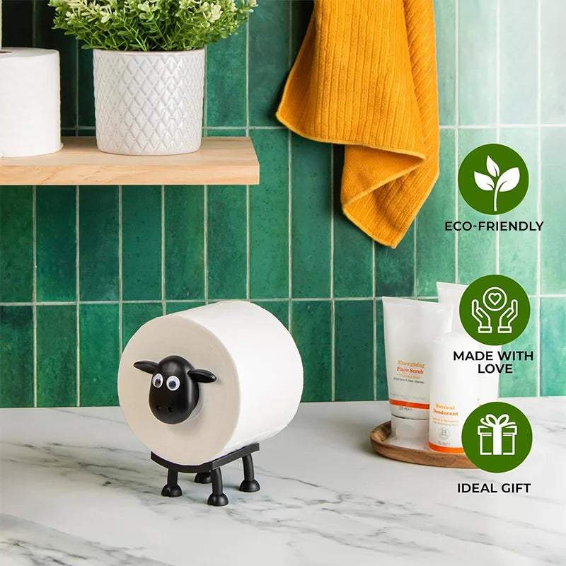 Cartoon Sheep Toilet Roll Paper Holder – Creative Tissue Holder for Living Room, Dining Table, Kitchen & Bedroom