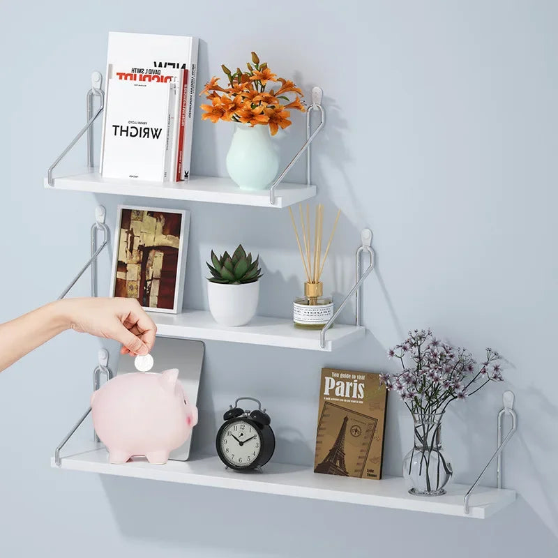 Minimalist No-Drill Wall Shelf – Floating Display Rack for Books & Decorations