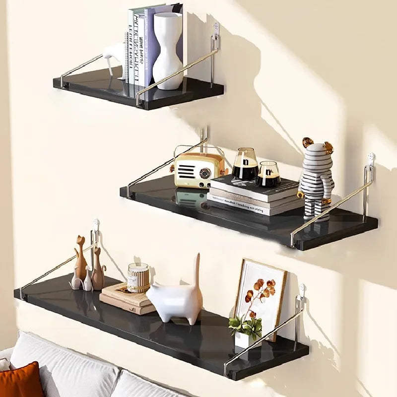 Minimalist No-Drill Wall Shelf – Floating Display Rack for Books & Decorations