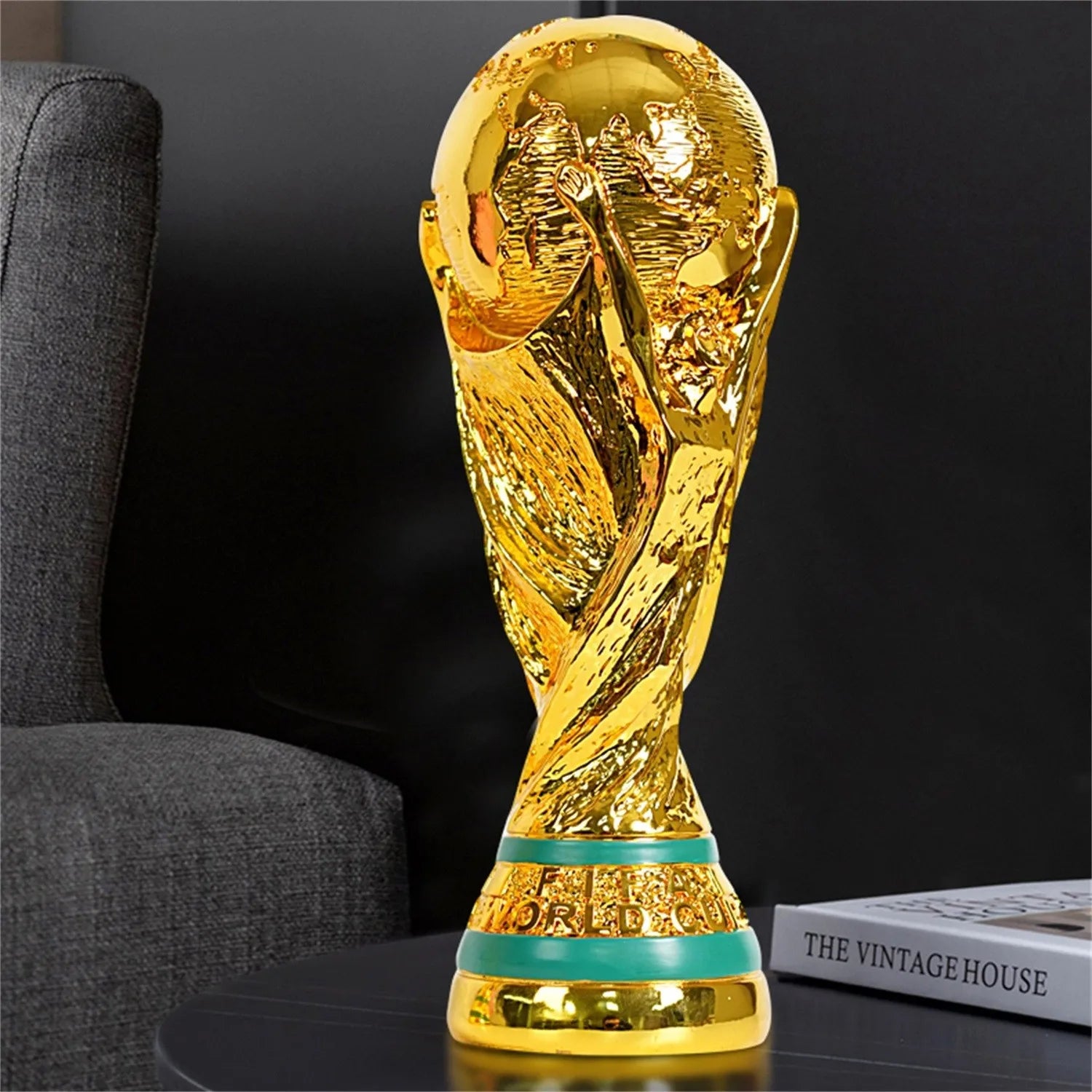 Golden Resin Football Trophy - Champions Soccer Ornament