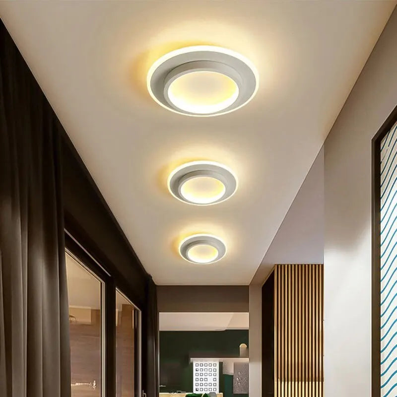 Modern LED Ceiling Light - Tri-Color Dimming Surface Mount for Bedroom, Hallway, and Living Room