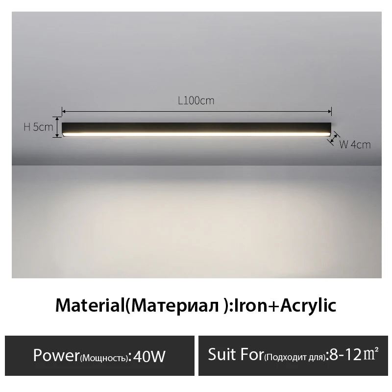 Modern Long Strip LED Ceiling Lights - Versatile Aisle and Room Lighting