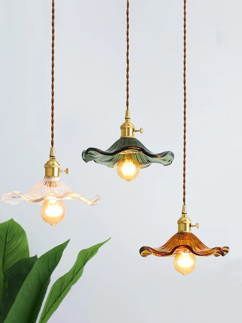 Modern Simple Lotus Leaf Pendant Light – Nordic Glass Pendant Lamp