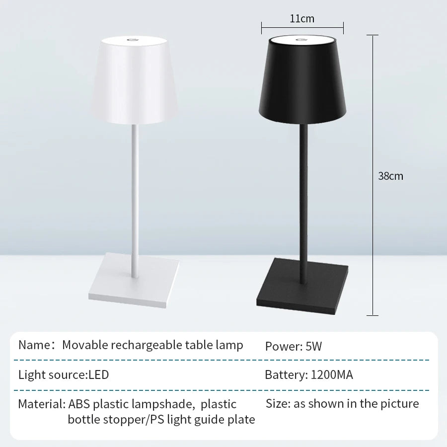 Rechargeable LED Desk Light - USB Powered Table Lamp with 3-Level Brightness for Home and Office