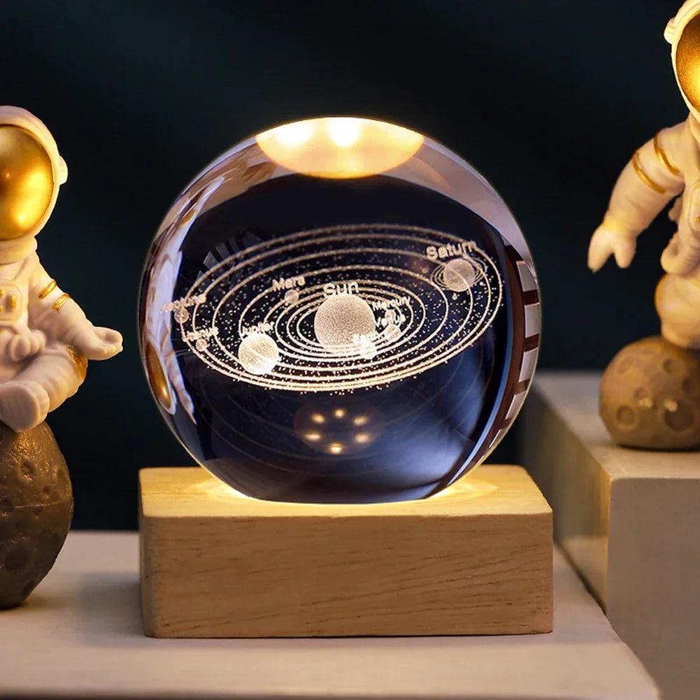 Crystal Ball LED Night Light - Galaxy Atmosphere Lamp for Home Décor