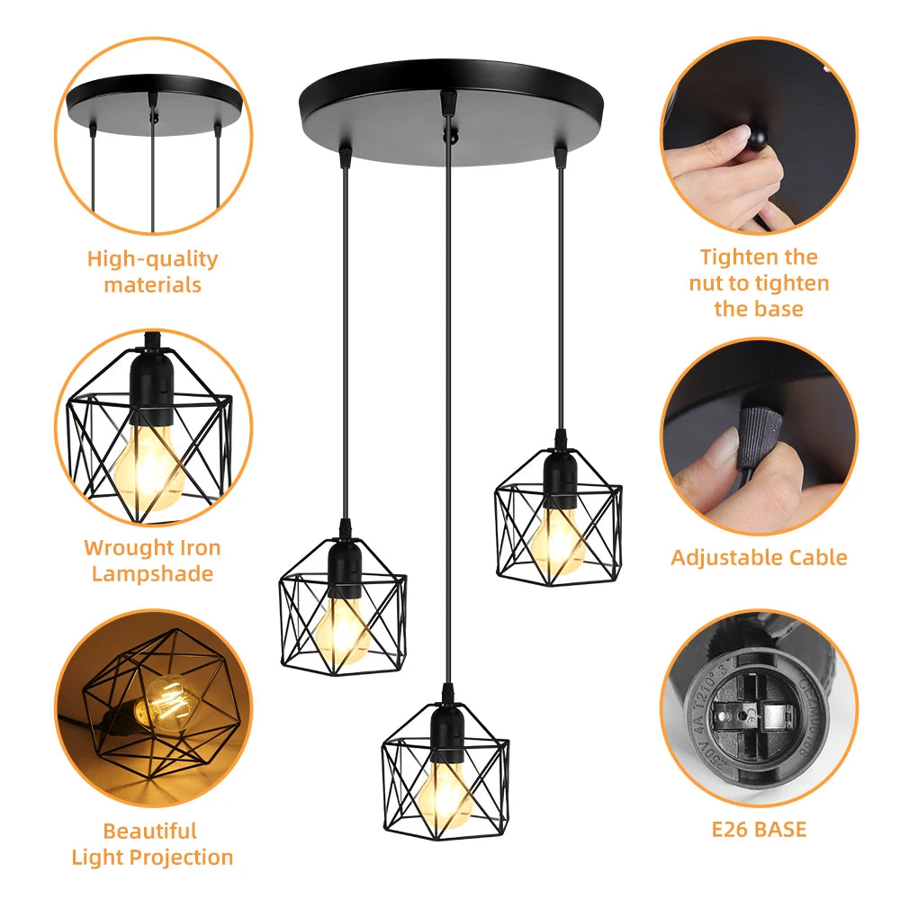 Vintage Nordic Style Chandelier – LED Ceiling Pendant Light