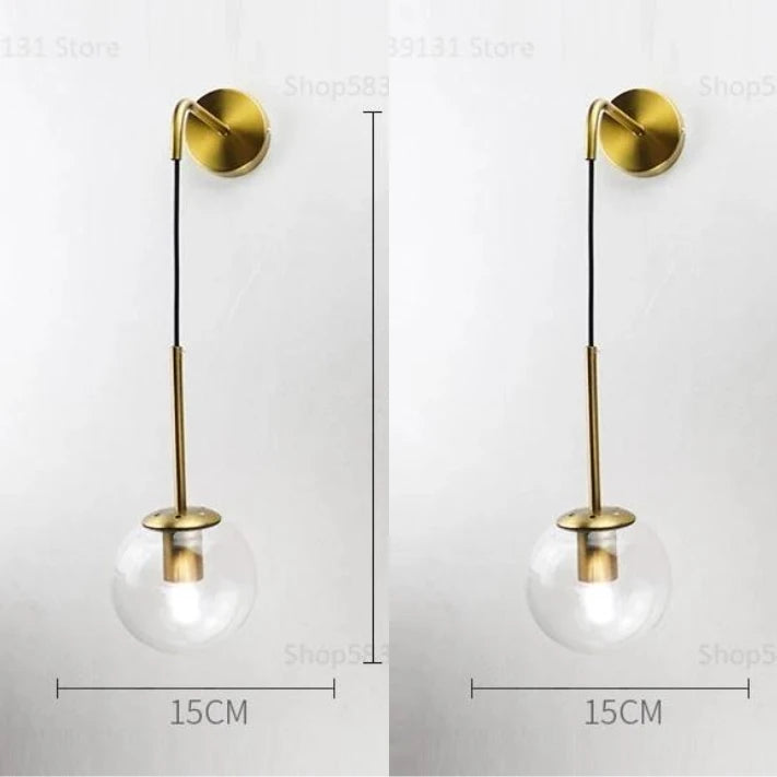 Nordic Modern Vintage Wall Lamps: LED Glass Ball Elegance for Your Home