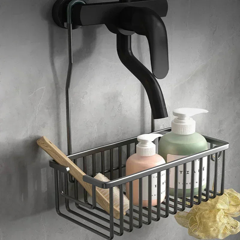 No-Drill Toilet Shower Rack – Bathroom Storage Basket for Bath Products and Accessories