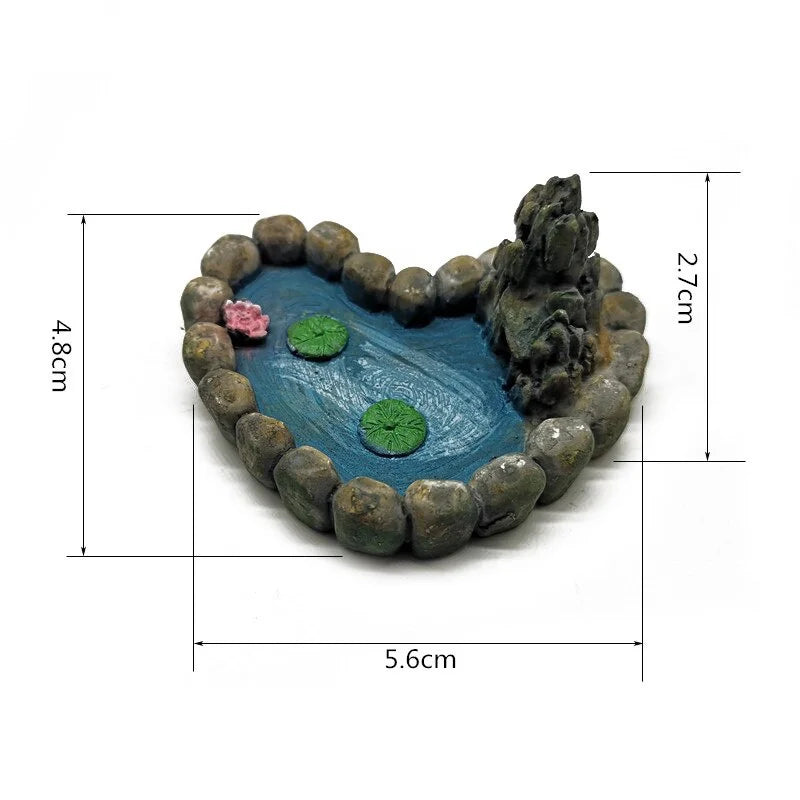 Vintage Pool Figurine - Resin Craft Ornament for Micro Landscapes & Miniature Gardens