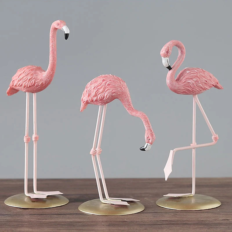 Flamingo Ornaments – Pink Resin Desktop Decorations for Home, Office, and Living Room