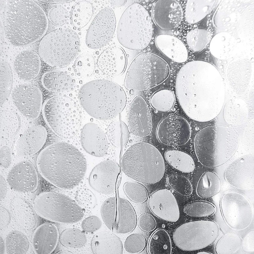 PEVA Pebble Shower Curtain – Waterproof Cobblestone Pattern Bathtub Liner